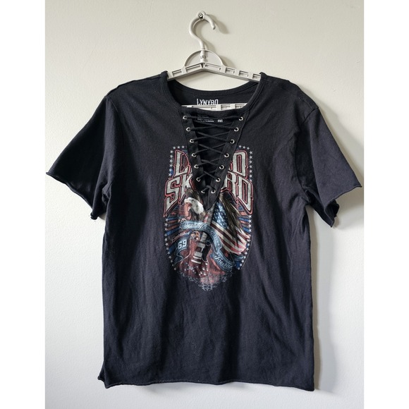 Lynyrd Skynyrd Shirt Women's Size Medium Laced Eagle Sweet Home Freebird Black - Picture 2 of 8